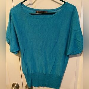 Outback Red Turquoise Short Sleeve Sweater Sz M